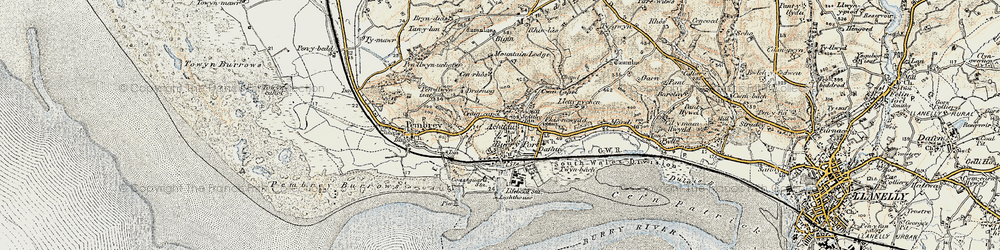 Old map of Burry Port in 1900-1901