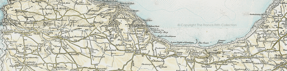 Old map of Burscott in 1900