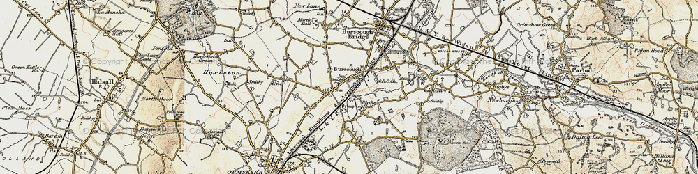 Old map of Burscough in 1902-1903