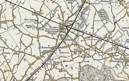 Old map of Burscough Bridge in 1902-1903