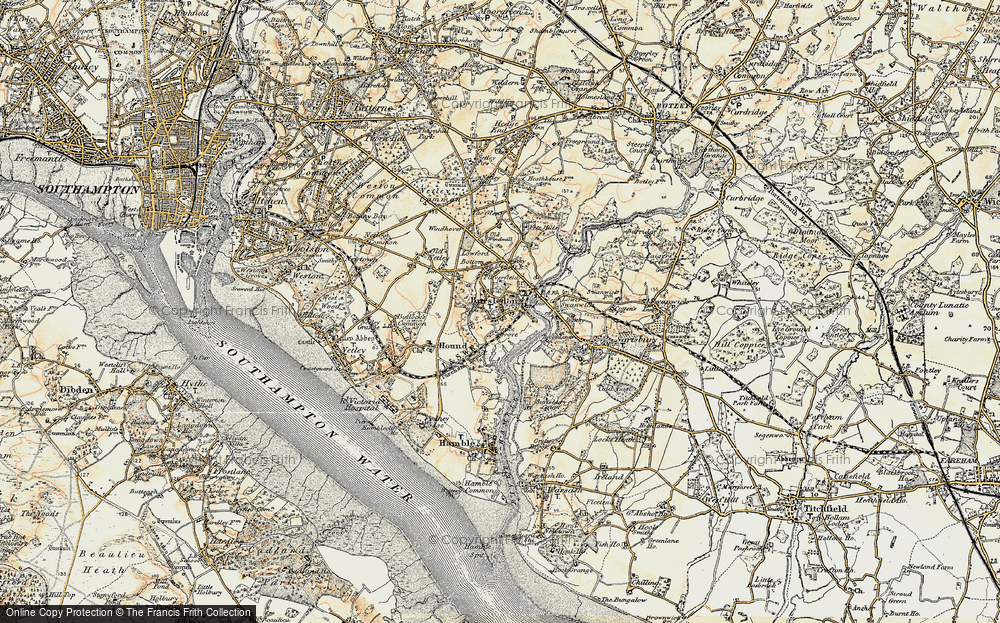 Old Map of Bursledon, 1897-1909 in 1897-1909