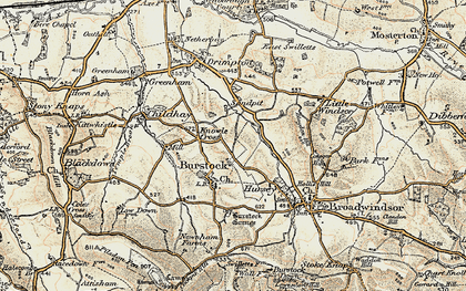 Old map of Burstock in 1898-1899