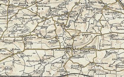 Old map of Burston in 1899-1900