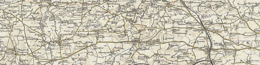 Old map of Burston in 1899-1900