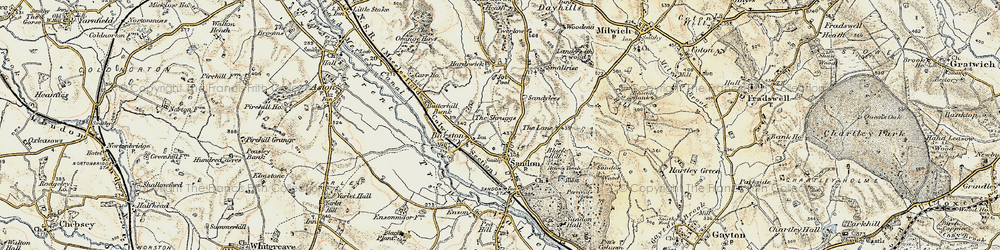 Old map of Burston in 1902