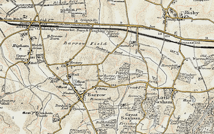 Old map of Burthorpe in 1899-1901