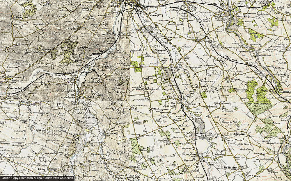 Old Map of Historic Map covering Burthwaite Hill in 1901-1904