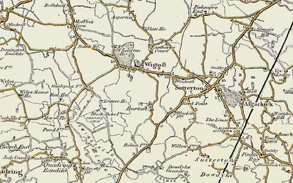 Old map of Burtoft in 1902-1903