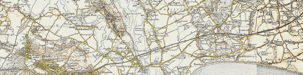 Old map of Burton in 1897-1909