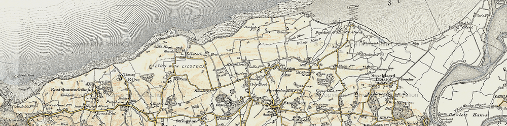 Old map of Burton in 1898-1900