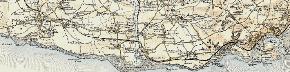 Old map of Burton in 1899-1900