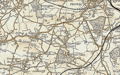 Old map of Coker Court in 1899