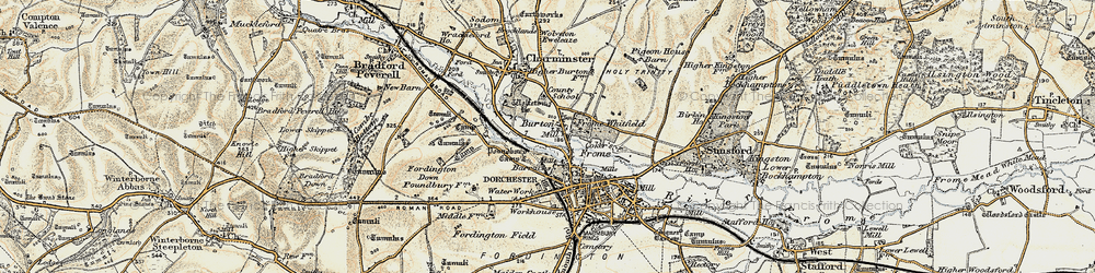 Old map of Burton in 1899