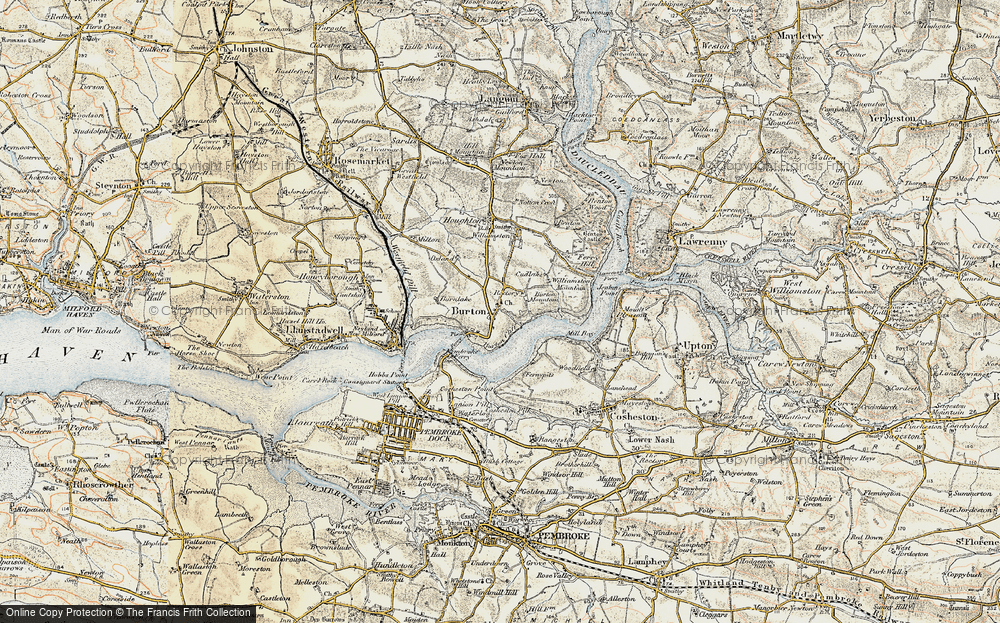 Old Map of Historic Map covering Burton Mountain in 1901-1912