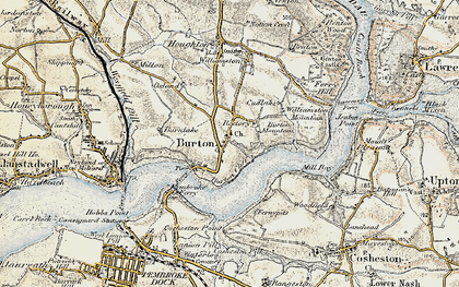 Old map of Burton Mountain in 1901-1912