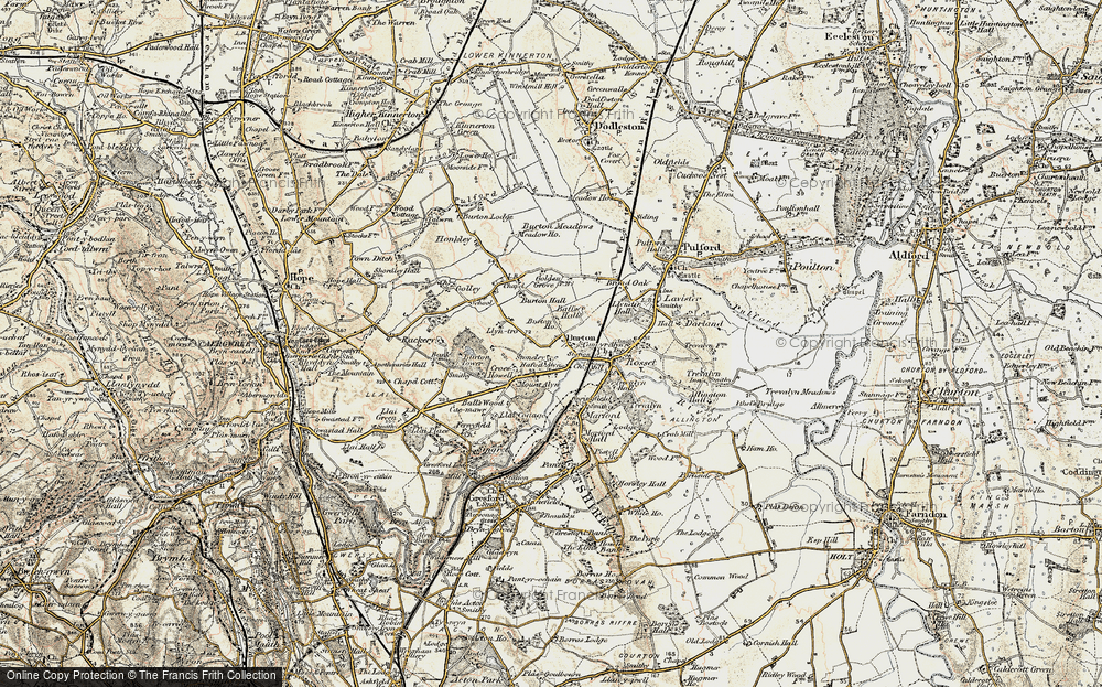 Old Map of Historic Map covering Burton Tower in 1902-1903