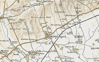 Old map of Burton Agnes in 1903-1904
