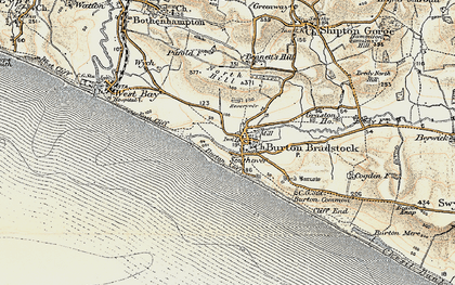 Old map of Burton Bradstock in 1899
