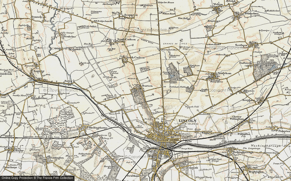 Old Map of Burton-by-Lincoln, 1902-1903 in 1902-1903
