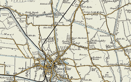 Old map of Burton Corner in 1901-1902