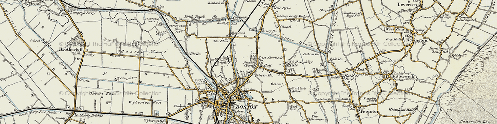 Old map of Burton Corner in 1901-1902