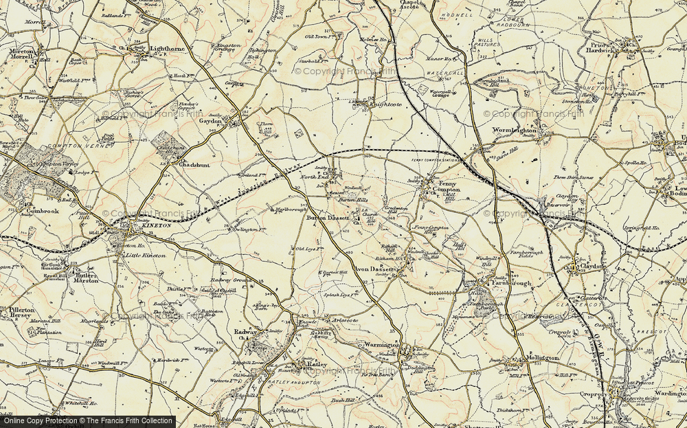 Old Map of Burton Dassett, 1898-1901 in 1898-1901