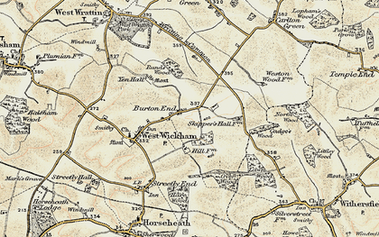 Old map of Burton End in 1899-1901