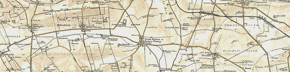 Old map of Burton Fleming Grange in 1903-1904