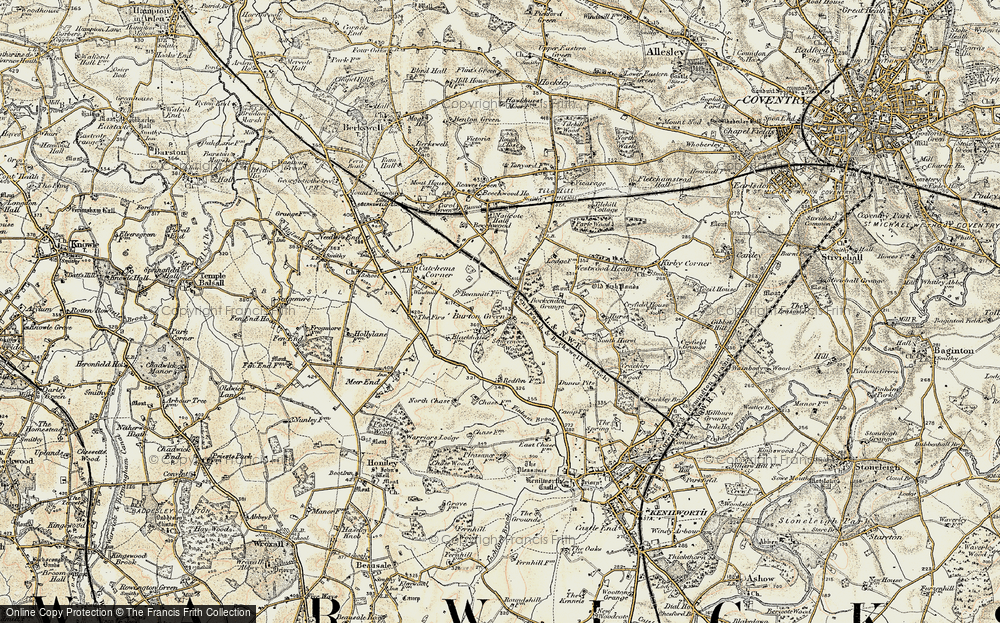 Old Map of Burton Green, 1901-1902 in 1901-1902