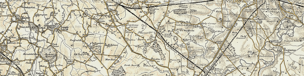 Old map of Burton Green in 1901-1902