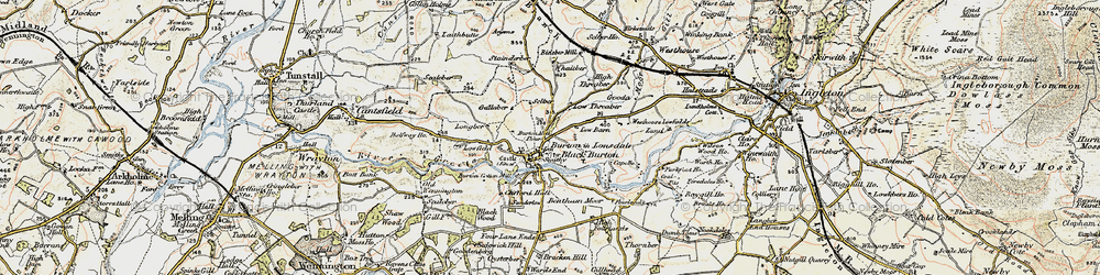 Old map of Bentham Moor in 1903-1904