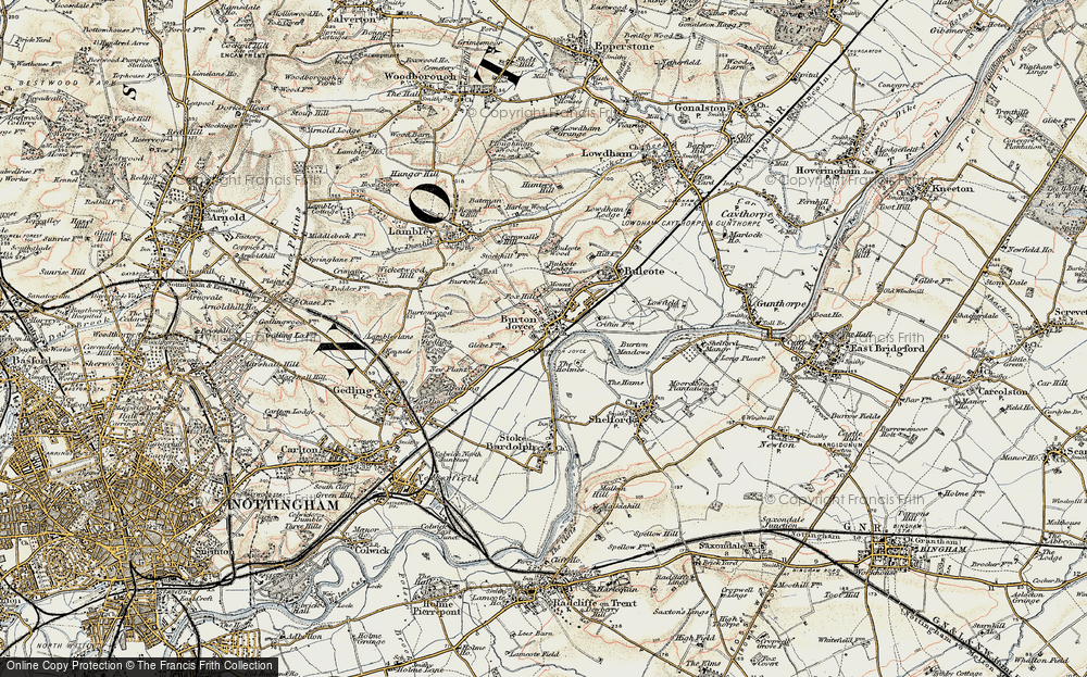 Old Map of Burton Joyce, 1902-1903 in 1902-1903