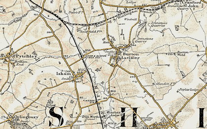 Old map of Burton Latimer in 1901-1902