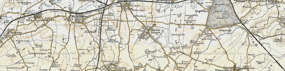 Old map of Burton Lazars in 1901-1903