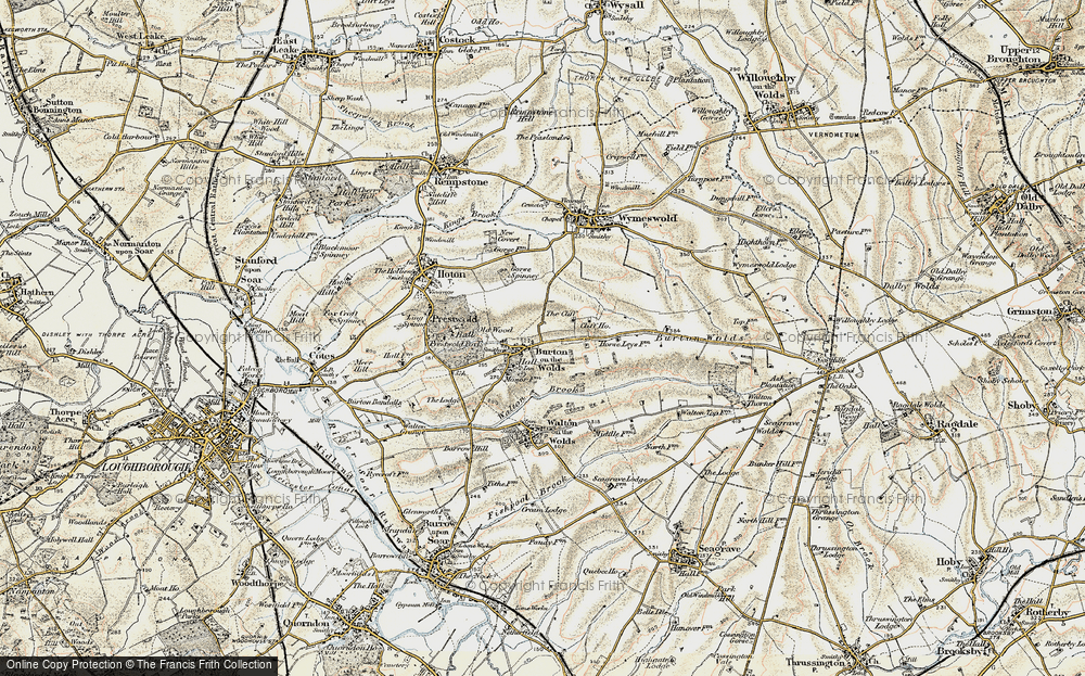 Old Map of Burton on the Wolds, 1902-1903 in 1902-1903
