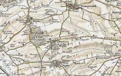 Old map of Burton on the Wolds in 1902-1903