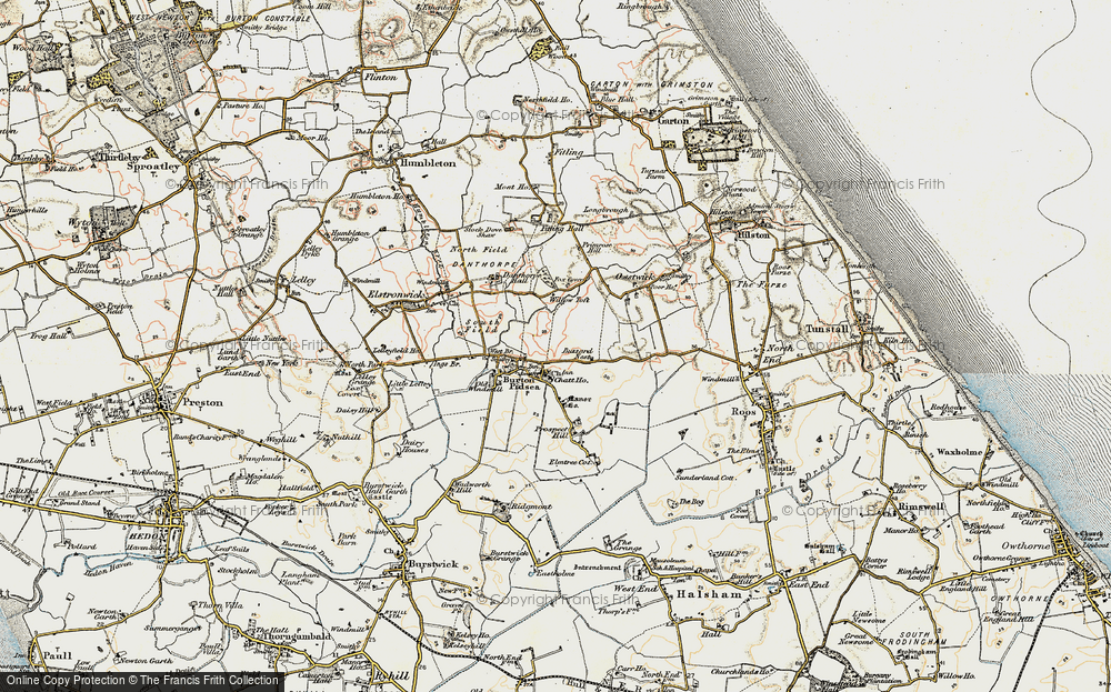 Old Map of Historic Map covering Buzzards Nest in 1903-1908