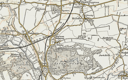 Old map of Burton Salmon in 1903