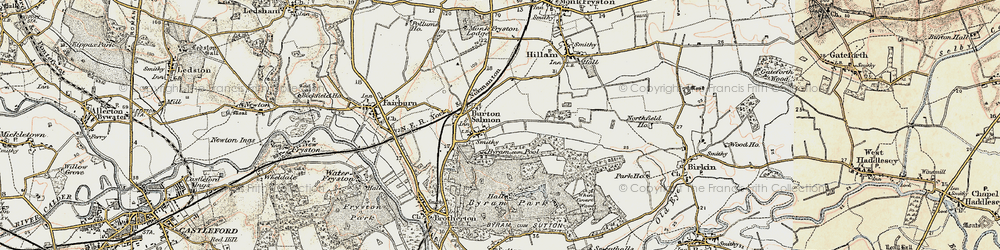 Old map of Burton Salmon in 1903