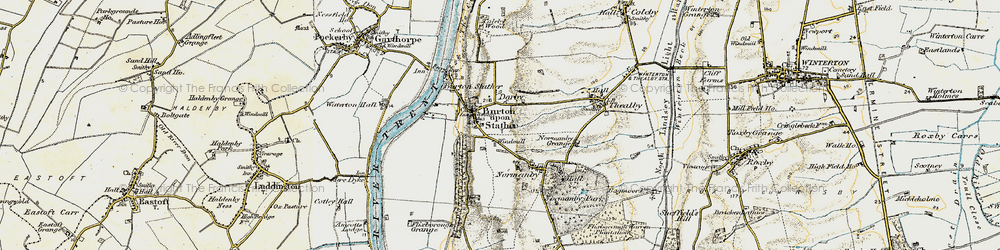 Old map of Burton upon Stather in 1903