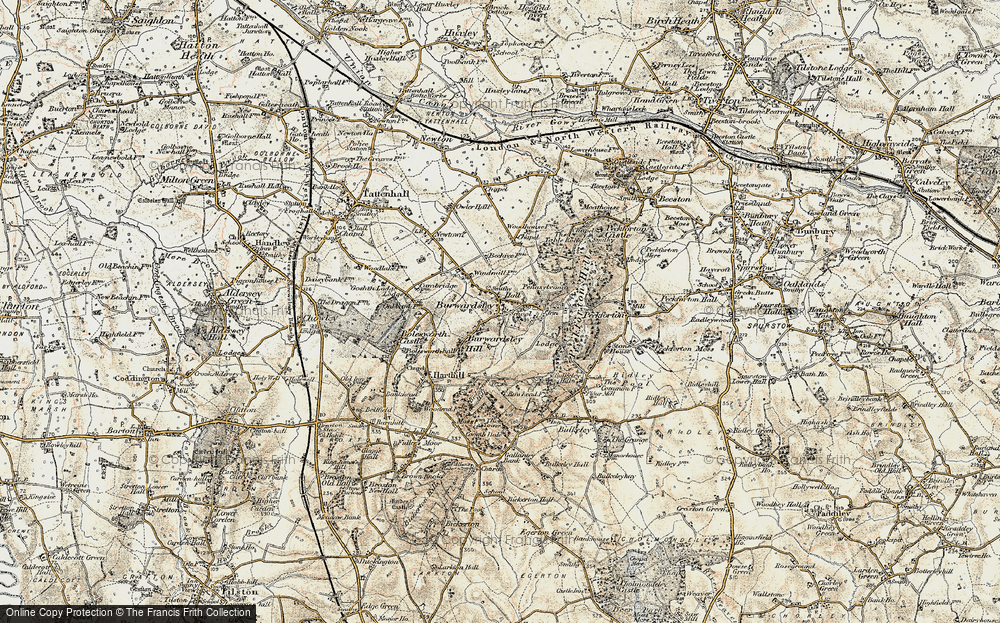 Old Map of Burwardsley, 1902-1903 in 1902-1903