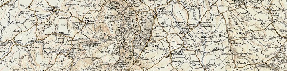 Old map of Burwarton in 1901-1902