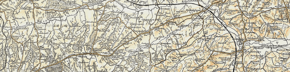 Old map of Burwash in 1898