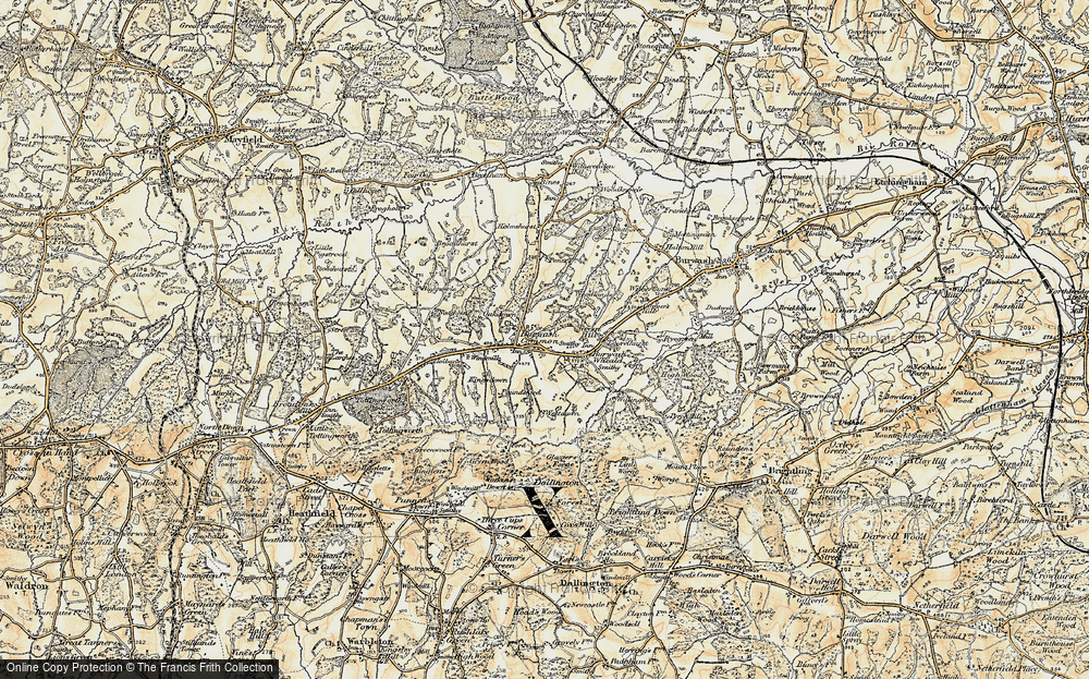 Old Map of Historic Map covering Broadhurst in 1898