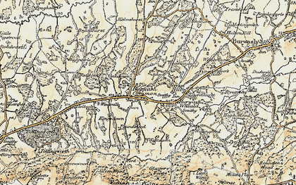Old map of Burwash Common in 1898