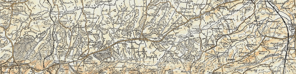 Old map of Burwash Common in 1898