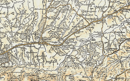 Old map of Burwash Weald in 1898