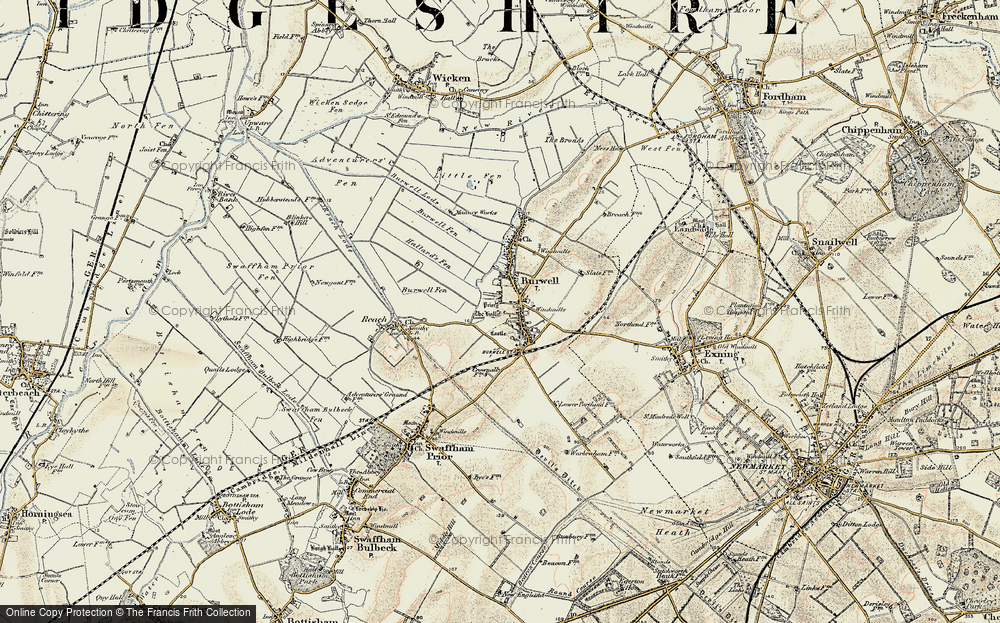 Old Map of Burwell, 1901 in 1901