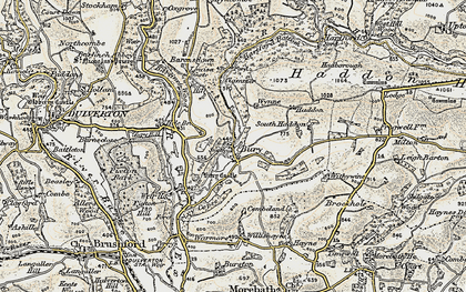 Old map of Barlynch Wood in 1898-1900