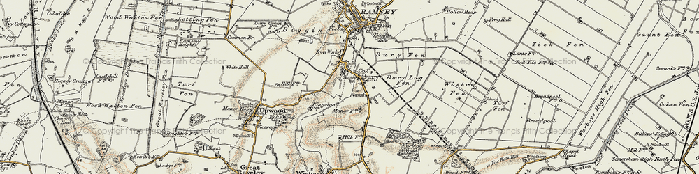 Old map of Wistow Fen in 1901
